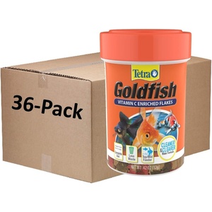 image:imageTetra Goldfish Flakes Nutritionally Balanced Diet For Aquarium Fish Vitamin C Enriched Flakes 452 lbs oz042 Ounce Pack of 36